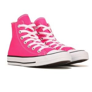 EUC hot pink high top converse